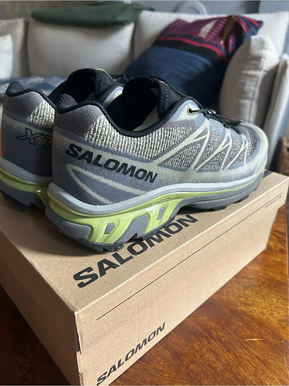 Salomon Men's Trail Shoes - Gray with Lime Highlights